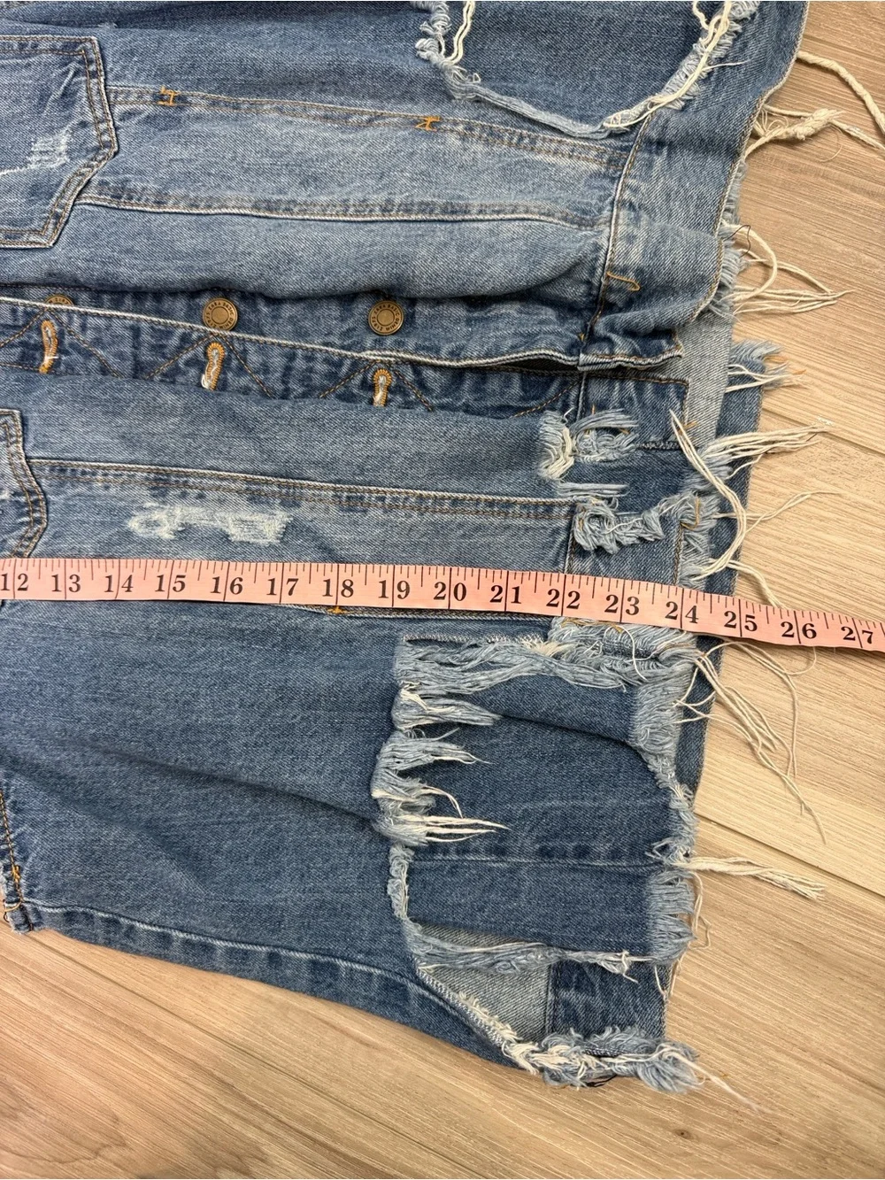 Zara distressed ripped double layer 90’s grunge loose fitting denim jacket